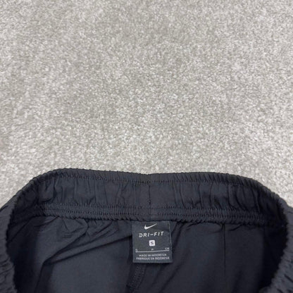00s Nike tracksuit bottoms y2k S loose black joggers print Swoosh logo gym wear trackies