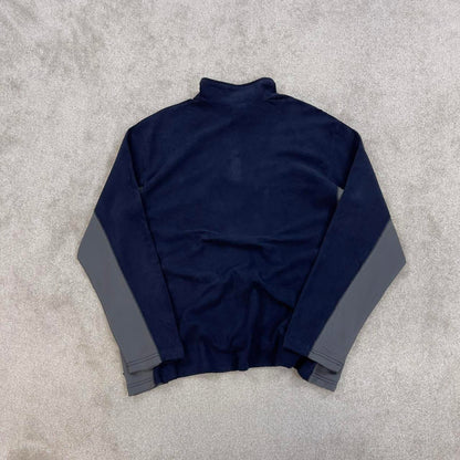 Y2K Navy and Grey NFL technical quarter zip fleece XXL y2k style autumn chicago bears embroidery