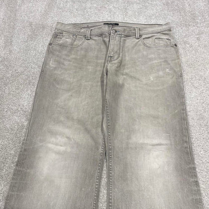Y2K embroidered bootcut jeans embroidered grey Loose Ecko Unltd denim skater style pants