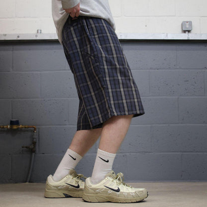 Baggy checkered Dickies carpenter shorts navy Twill chino skater style shorts loose long leg