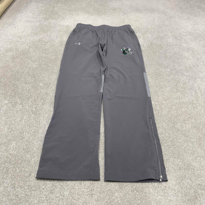 00s Under Armour tracksuit bottoms y2k M loose grey joggers embroidered logos gym wear trackies