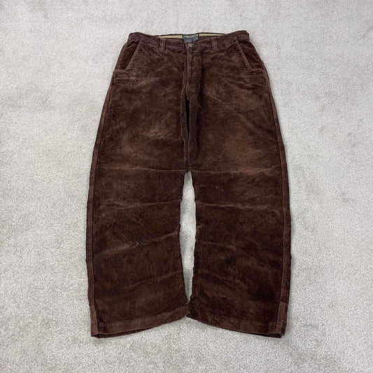 Brown Mountain Khakis wide wale jumbo corduroy trousers W36L32 chunky baggy cord pants skate style