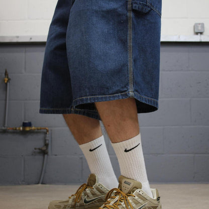 Baggy denim cargo shorts carpenter blue Old Navy Painter's skater style jorts