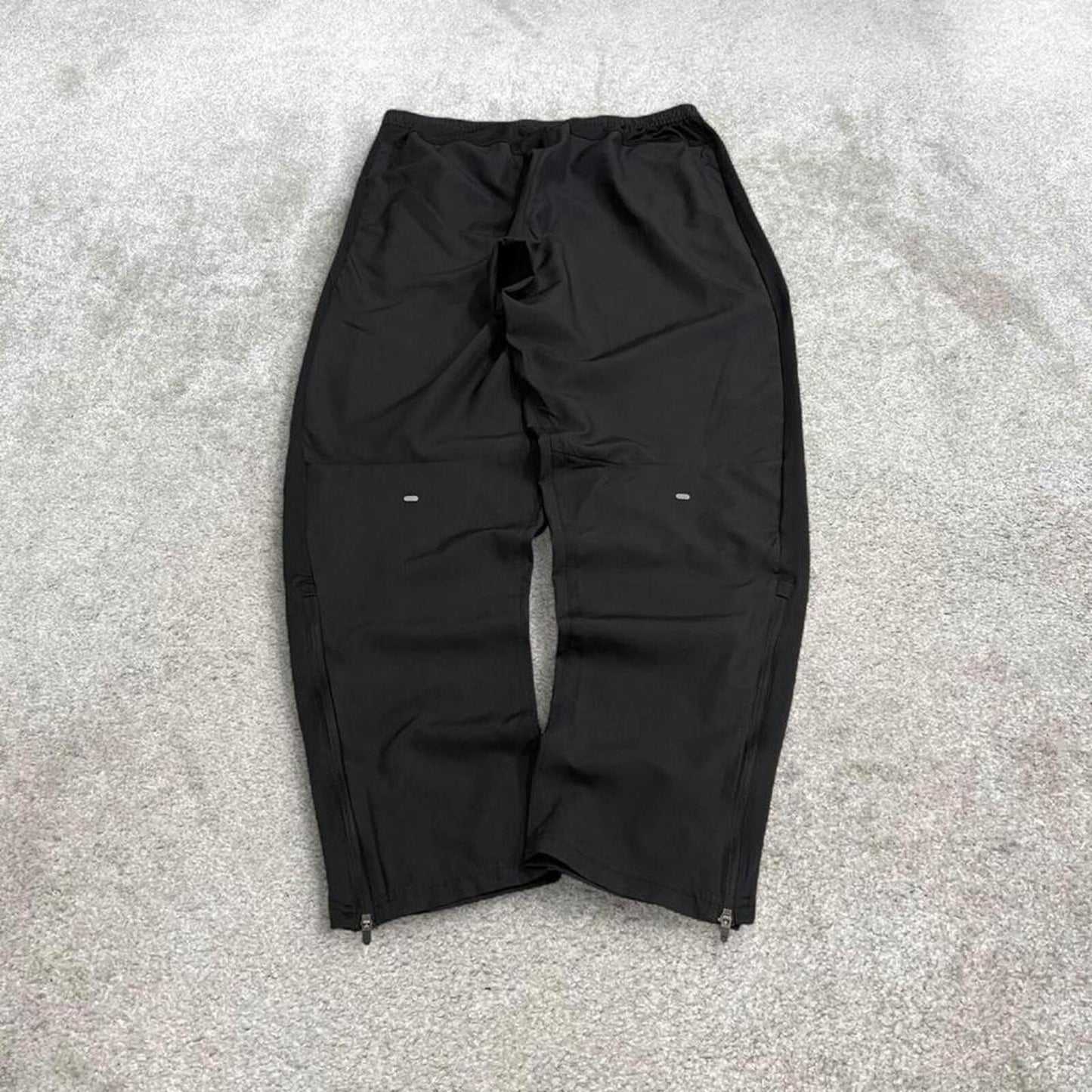 Y2k Adidas tracksuit bottoms black Lightweight drawstring track pants print logo and stripes