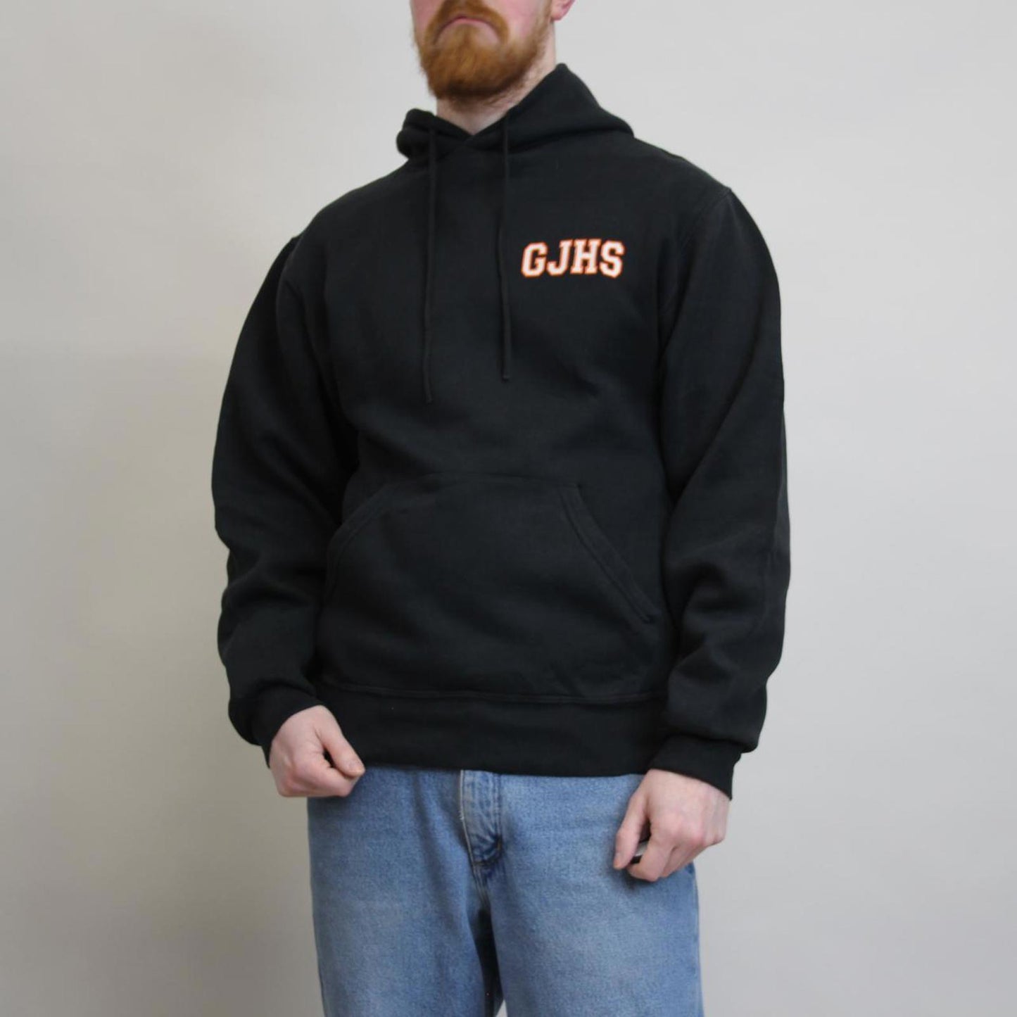 Black Russell Athletic hoodie S pullover jumper print design