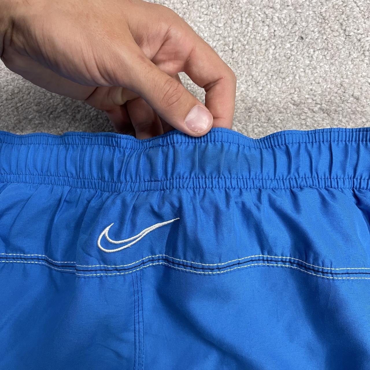 Y2K Nike swim shorts blue Loose floaty sports mesh lined summer holiday shorts