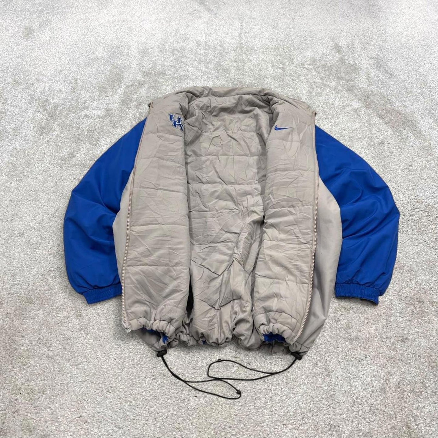Vintage y2k Nike Team reversible technical windbreaker jacket blue grey Padded adjustable tech coat
