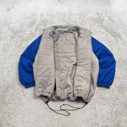 Vintage y2k Nike Team reversible technical windbreaker jacket blue grey Padded adjustable tech coat