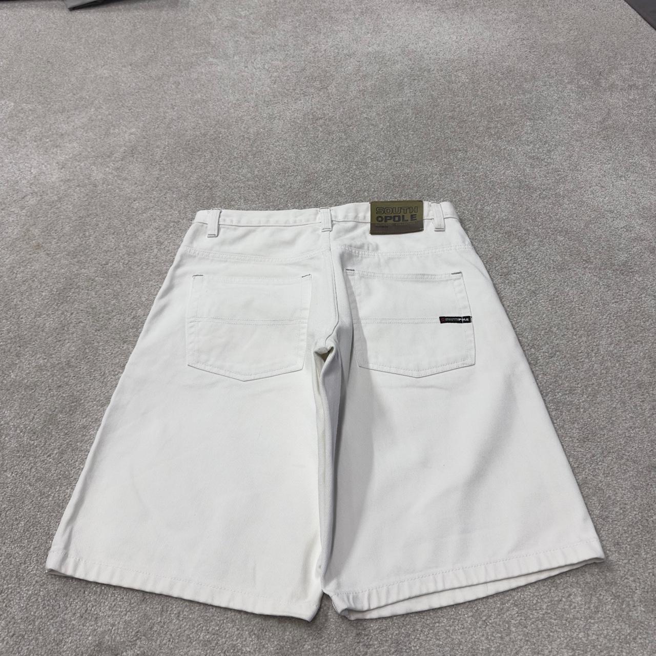 Baggy Southpole denim shorts y2k white Streetwear skater style surf shorts