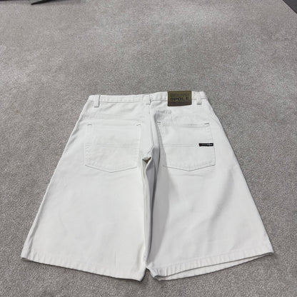 Baggy Southpole denim shorts y2k white Streetwear skater style surf shorts
