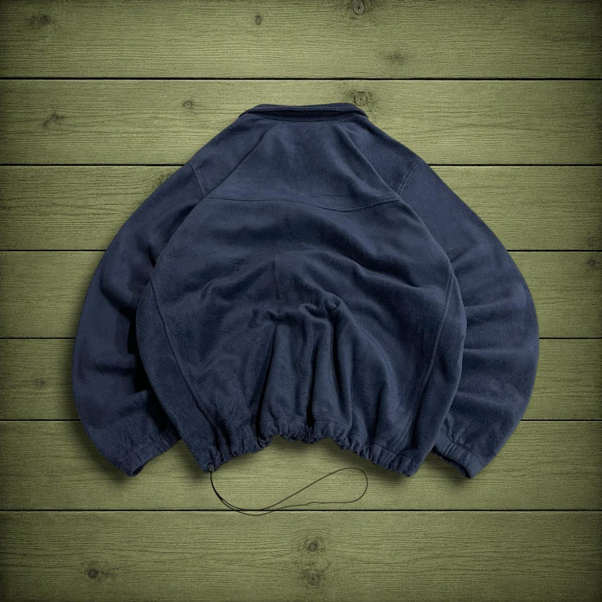 Y2K Columbia technical fleece embroidered navy Full zip up boxy fit toggle adjustable waist fleece