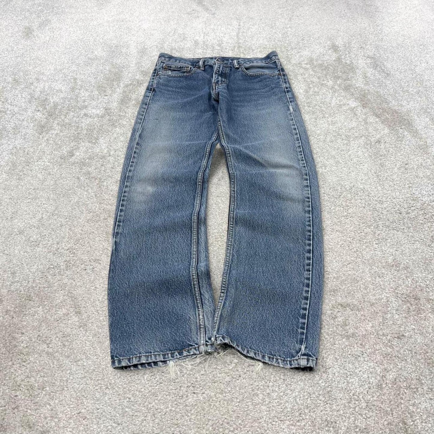 Y2k Levi's 505 jeans blue 32x34 Straight denim pants red tab logo 100% cotton