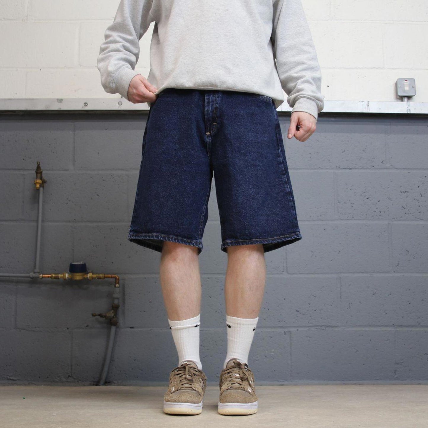 Y2k baggy Wrangler denim shorts skater style blue Loose fit summer festival jorts