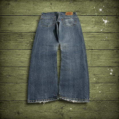 Levi's 505 straight fit jeans y2k blue Regular straight leg denim pants red tab logo