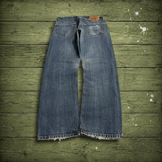 Levi's 505 straight fit jeans y2k blue Regular straight leg denim pants red tab logo