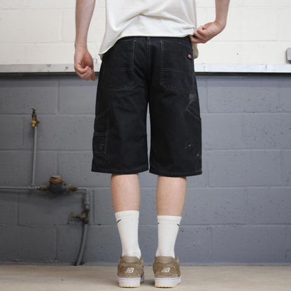 Mens black Dickies carpenter jorts W32