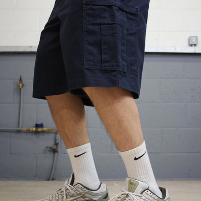 Y2k baggy Dickies cargo shorts skater style navy Loose wide leg chino summer festival shorts