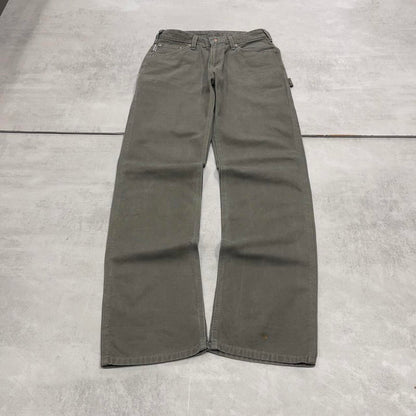 Green Carhartt carpenter jeans size 4x32 women's 90s style canvas cargos