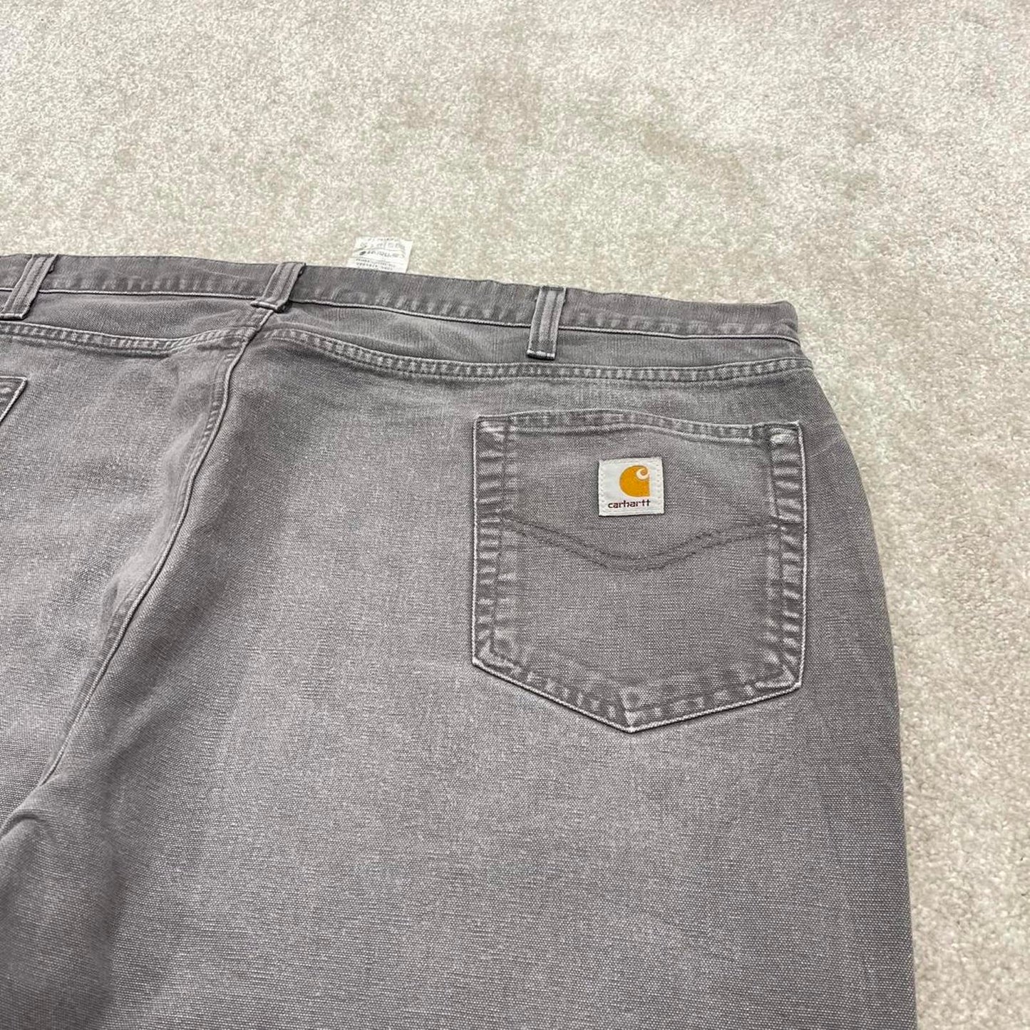 Vintage baggy Carhartt jeans 90s y2k skater style W46L30 grey relaxed fit 100% cotton canvas