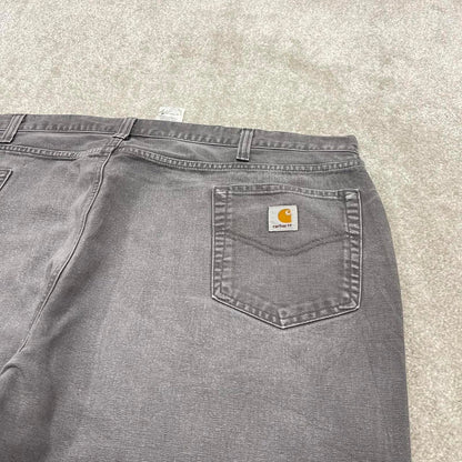 Vintage baggy Carhartt jeans 90s y2k skater style W46L30 grey relaxed fit 100% cotton canvas
