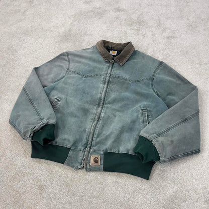 Vintage turquoise Carhartt Santa Fe bomber jacket XL Detroit cropped
