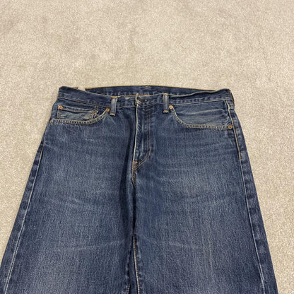 Y2K Levi’s 505 jeans W36L30 blue 100% cotton straight fit 5 pocket belt loops red tab logo
