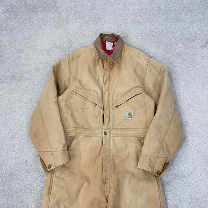 Vintage Carhartt boilersuit S/ M thick quilt lined coveralls heavy duty workwear