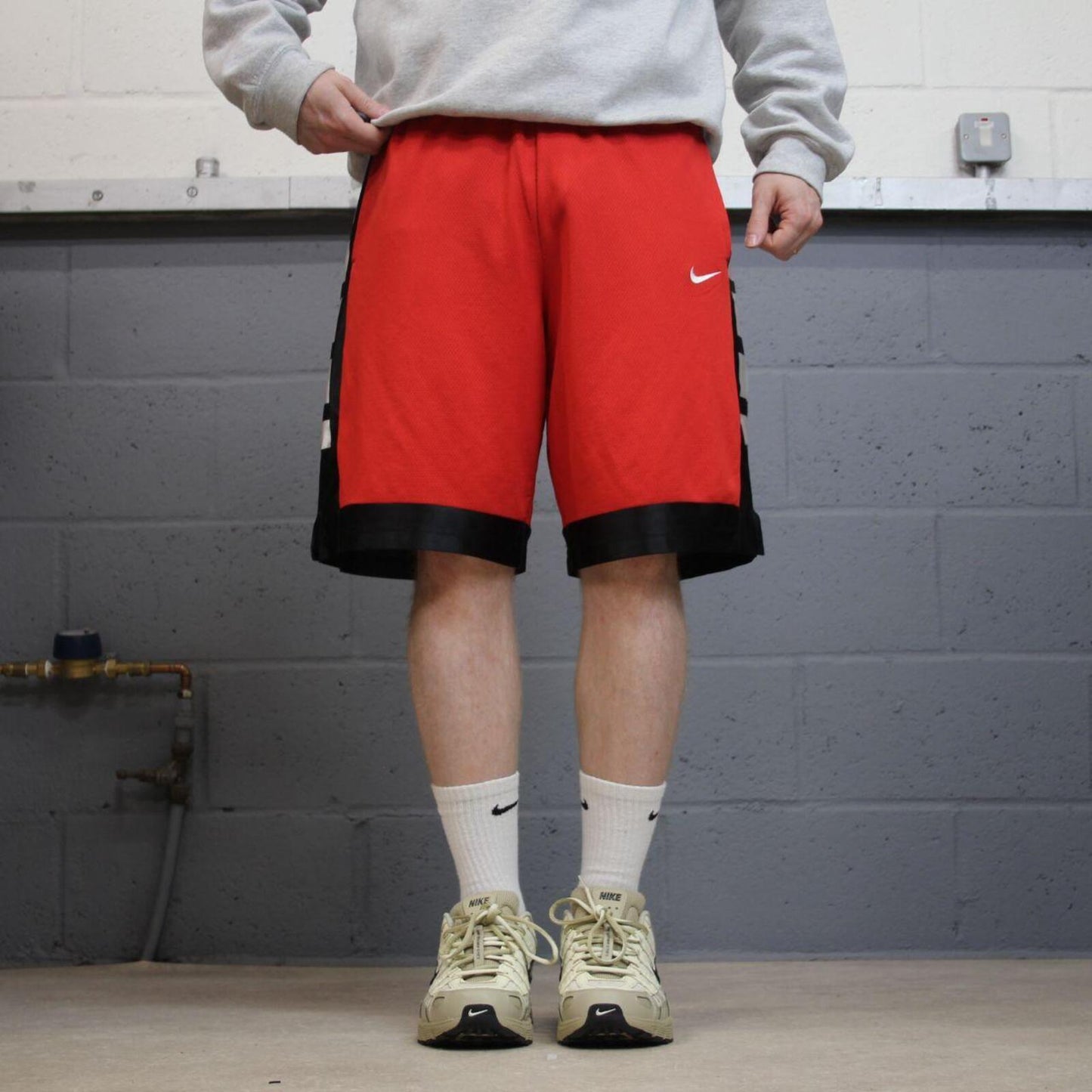 Long Nike sports shorts y2k red Basketball style comfy loose floaty summer gym shorts
