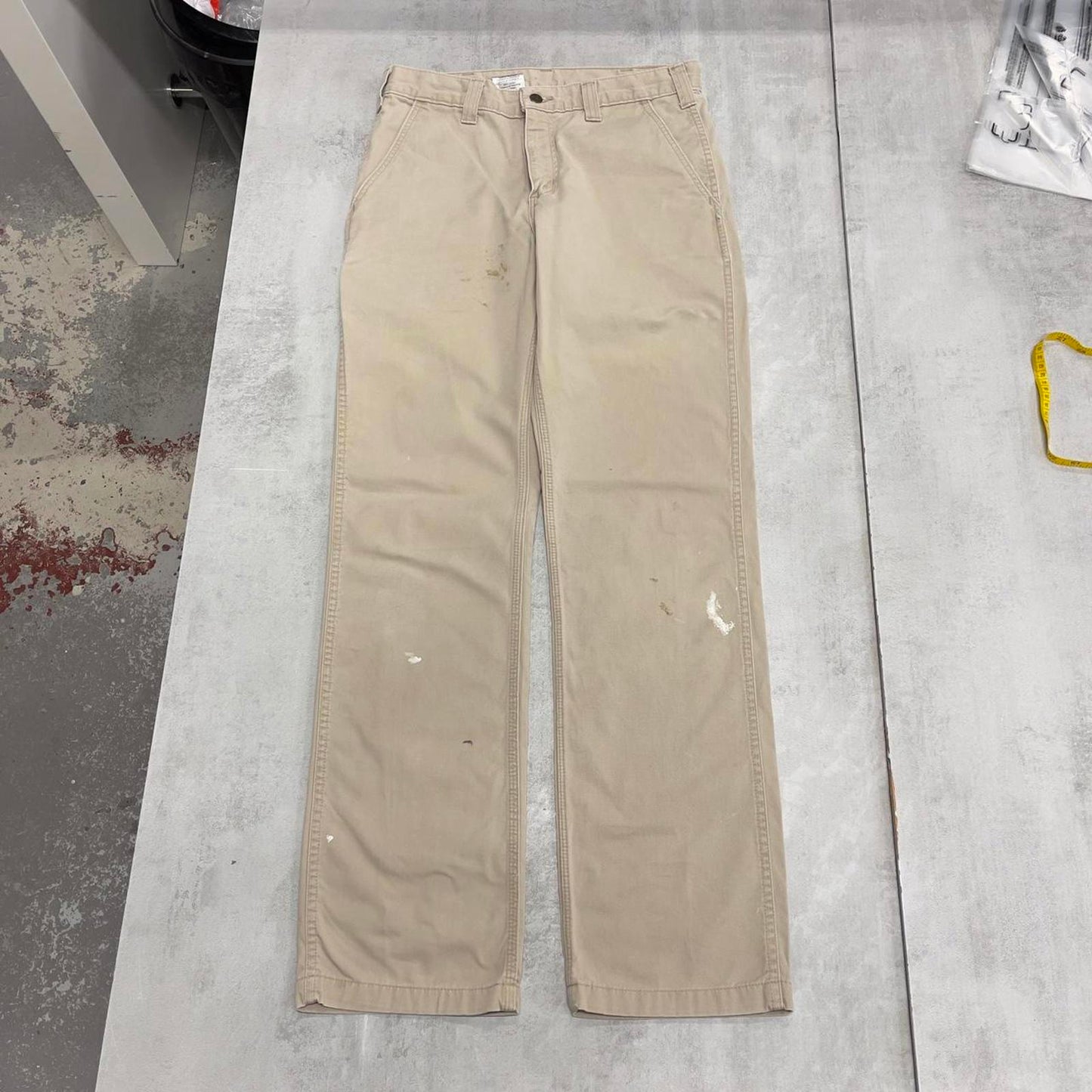 Mens Carhartt carpenter pants W32 L34 beige relaxed skater style cargos