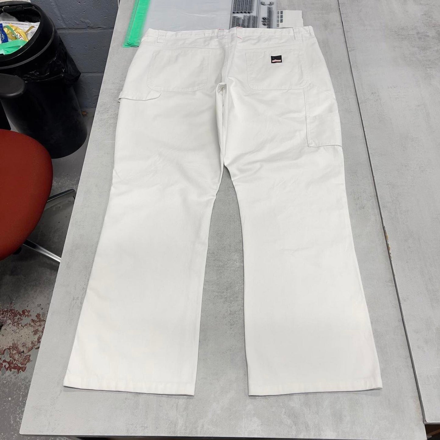 Craftsman carpenter trousers W42L32 white baggy 90s skate style painters cargo pants