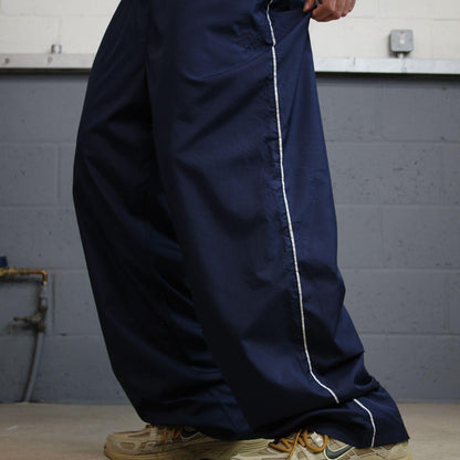 Vintage Starter baggy tracksuit bottoms navy wide leg mesh lined casual track pants