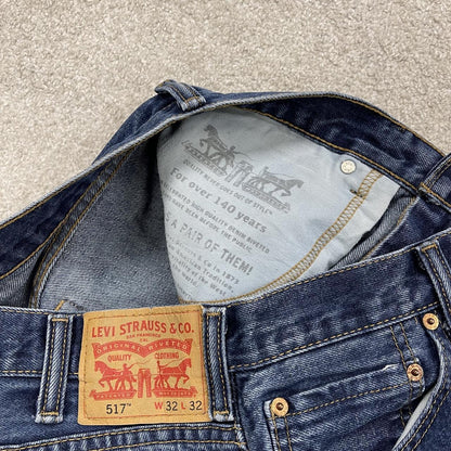 Y2K Levi’s 517 bootcut jeans blue denim Loose bootcut pants with red tab logo