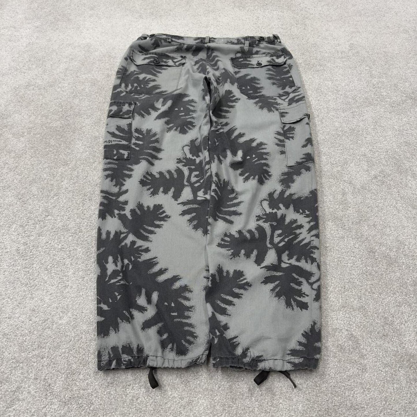 Baggy camo cargo pants grey PSE Mask loose floaty leg camouflage trousers