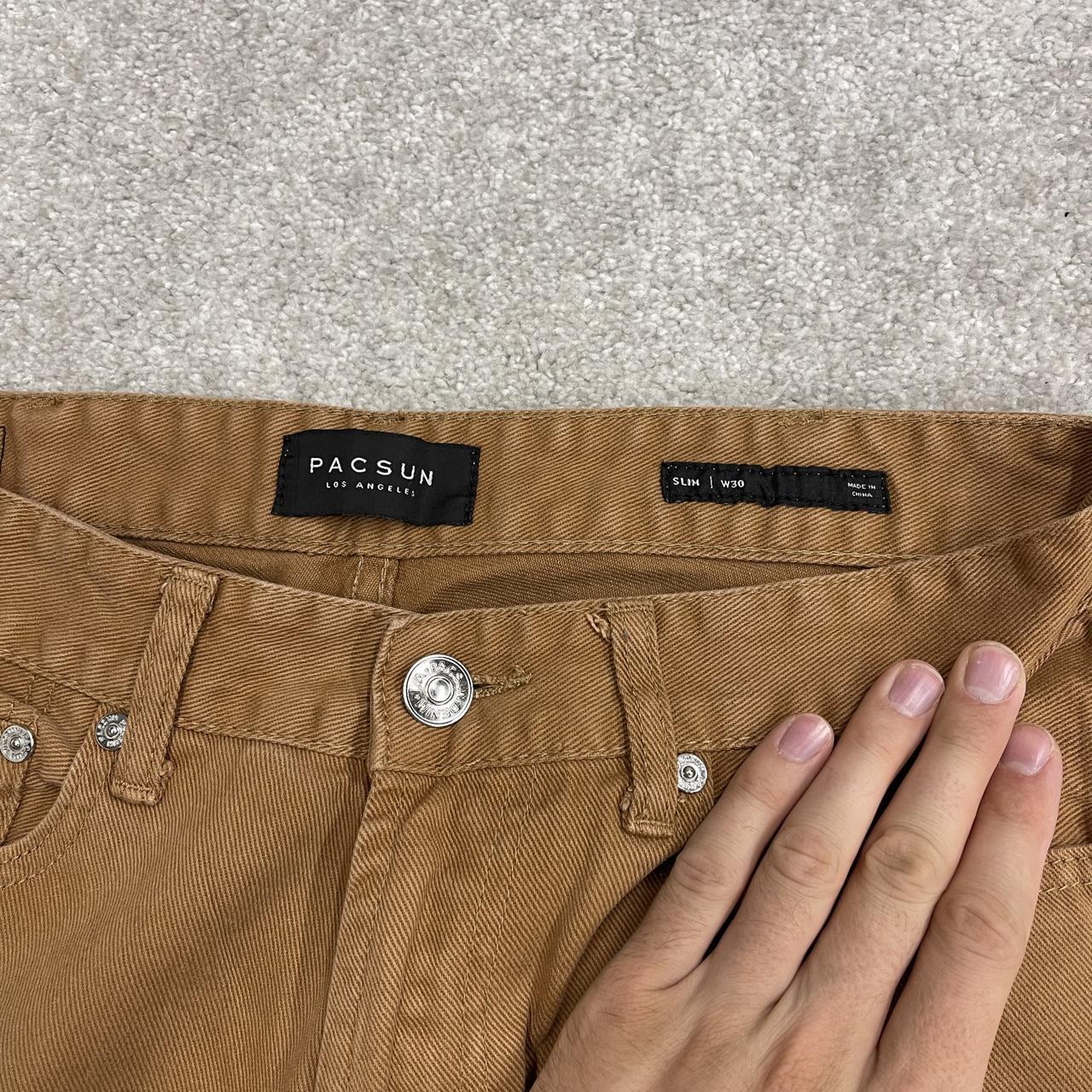 Y2K Pacsun denim utility shorts W30 tan brown carpenter Slim 100% cotton denim cargo jorts