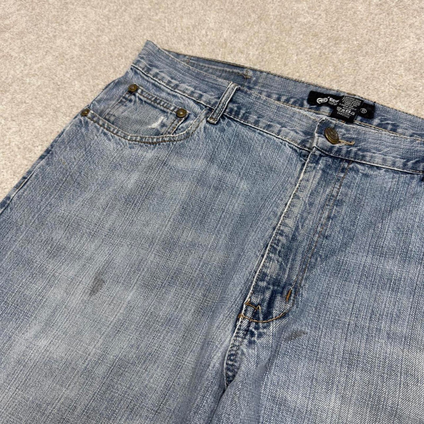 Y2k baggy Ecko Unltd shorts skater style blue Long wide leg summer festival jorts