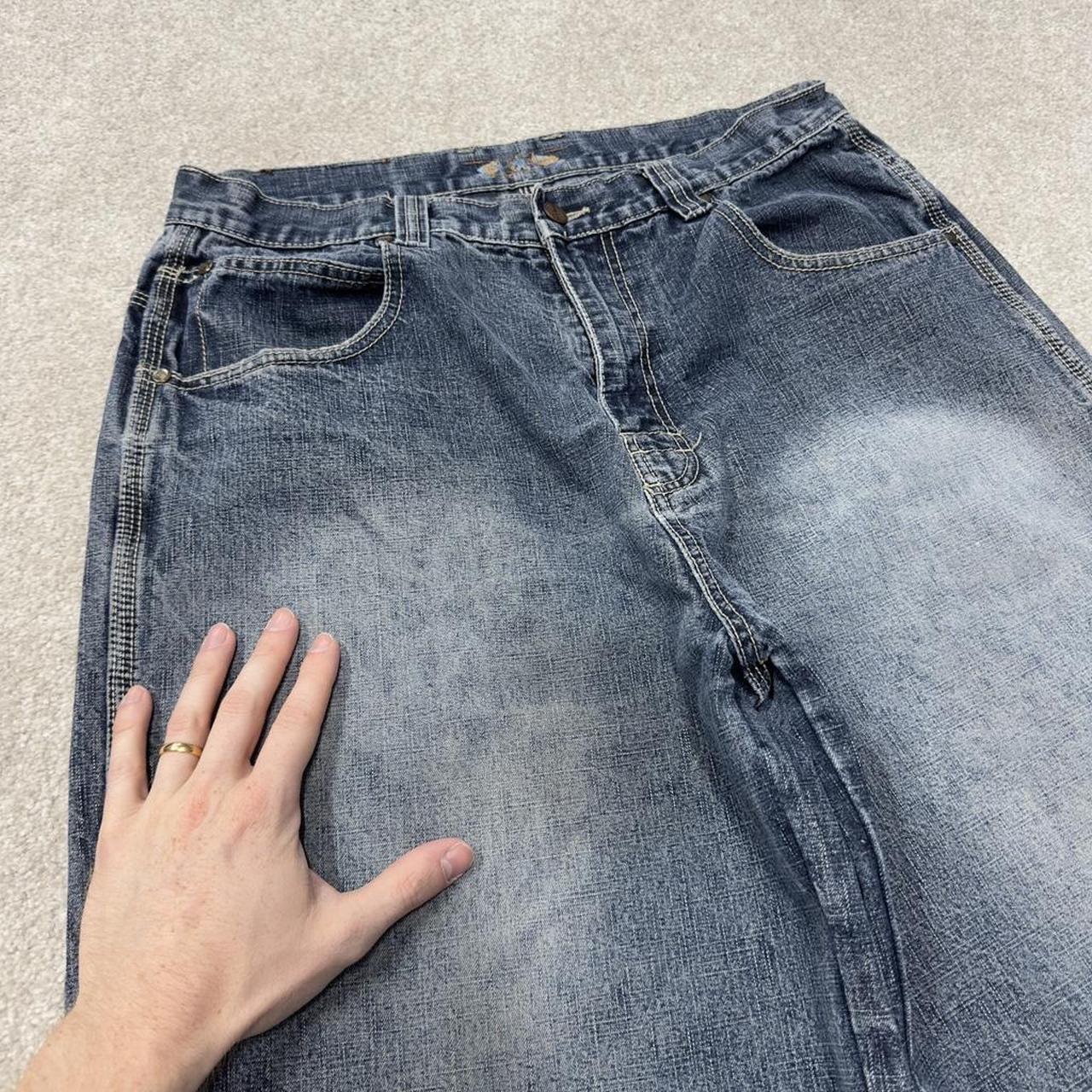Baggy denim shorts y2k embroidered blue P.J. Mark skater style surf jorts