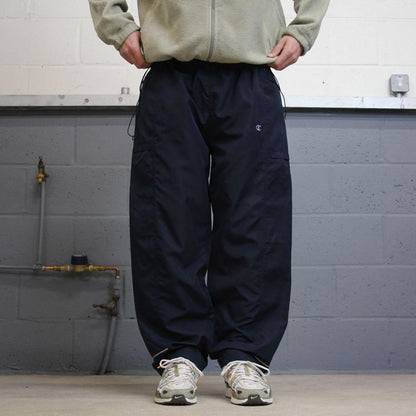 Vintage y2k baggy Champion tracksuit bottoms navy Loose unlined embroidered track pants