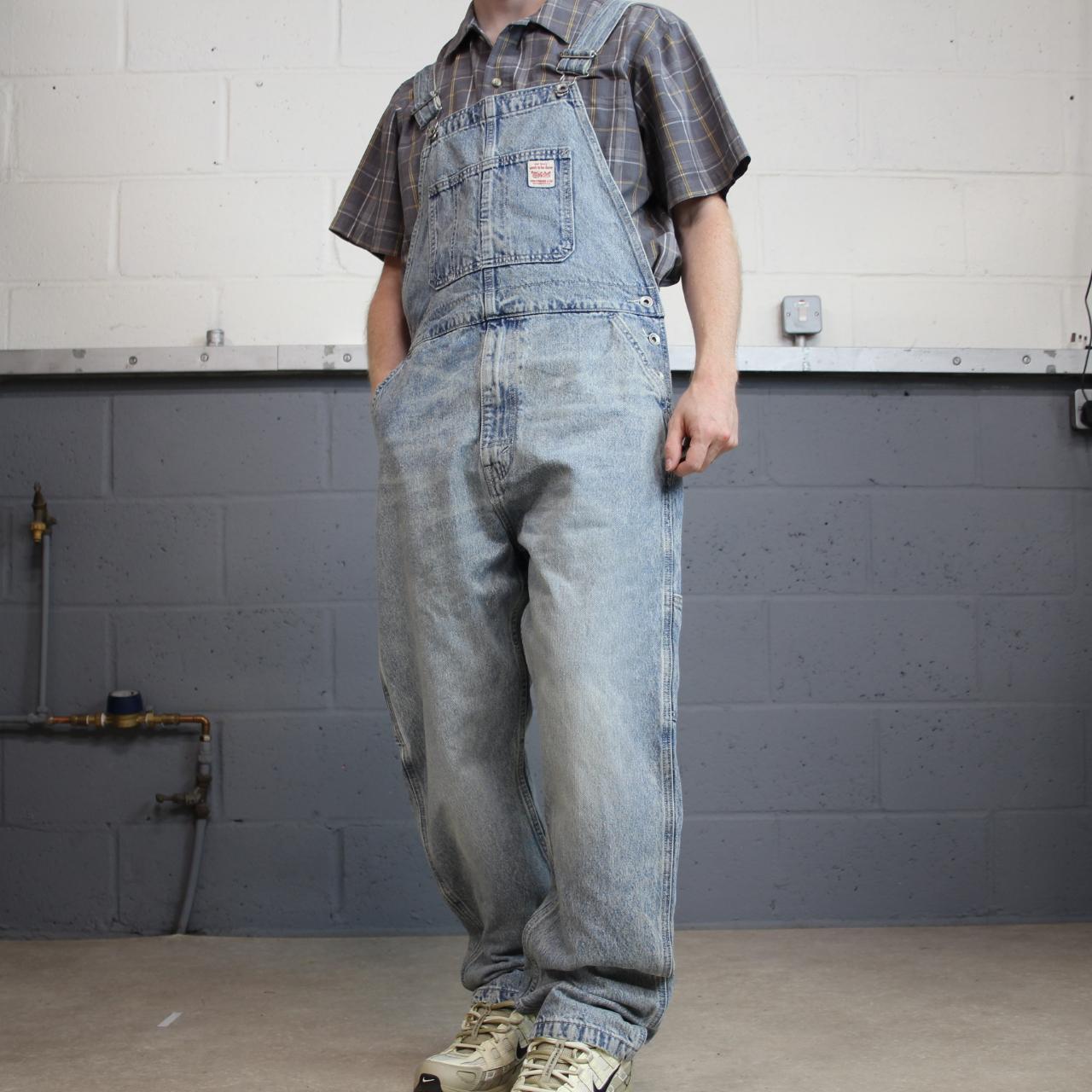 Vintage Levi’s red tab logo dungarees 00s denim overalls blue