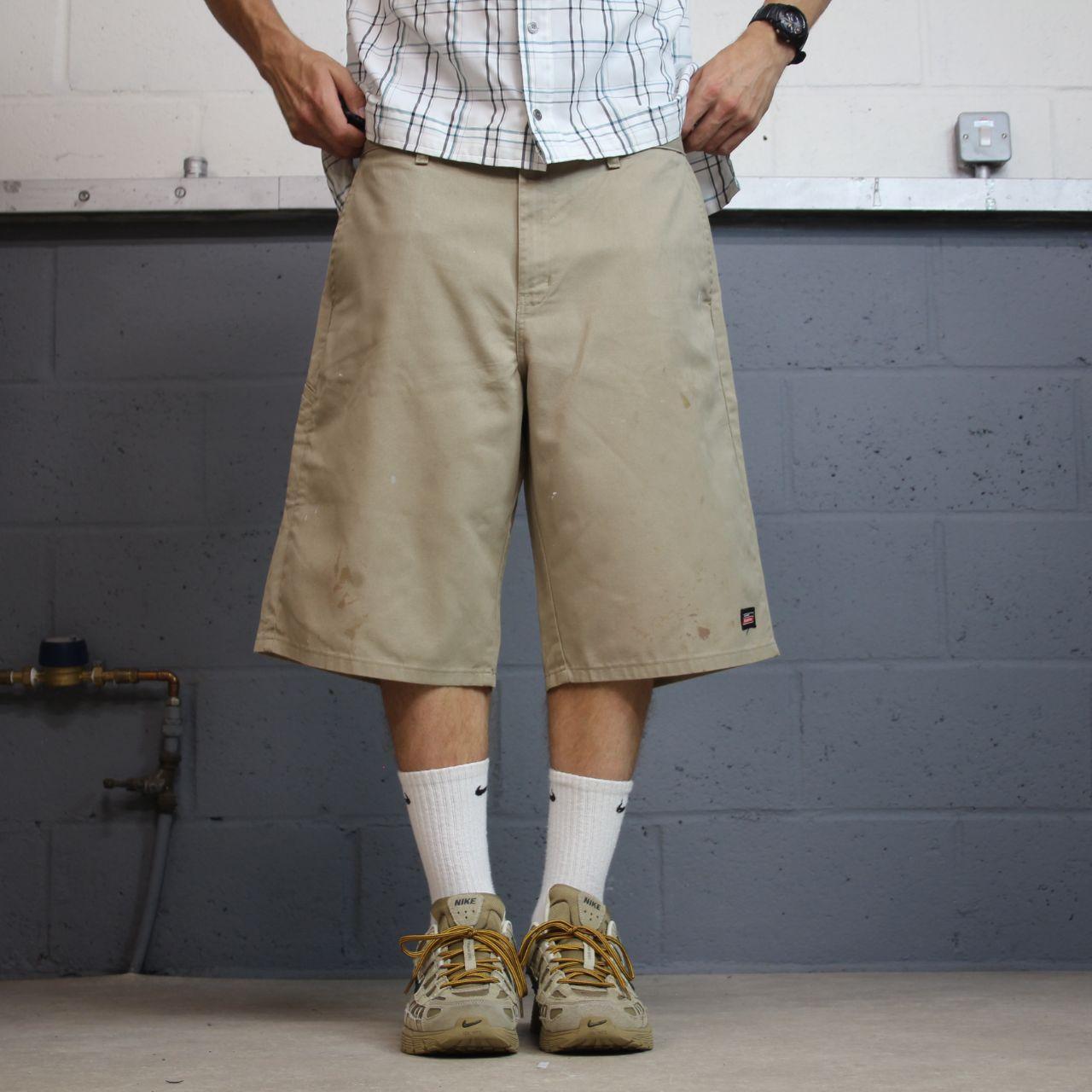 Dickies baggy carpenter shorts khaki Twill chino skater style shorts wide long leg