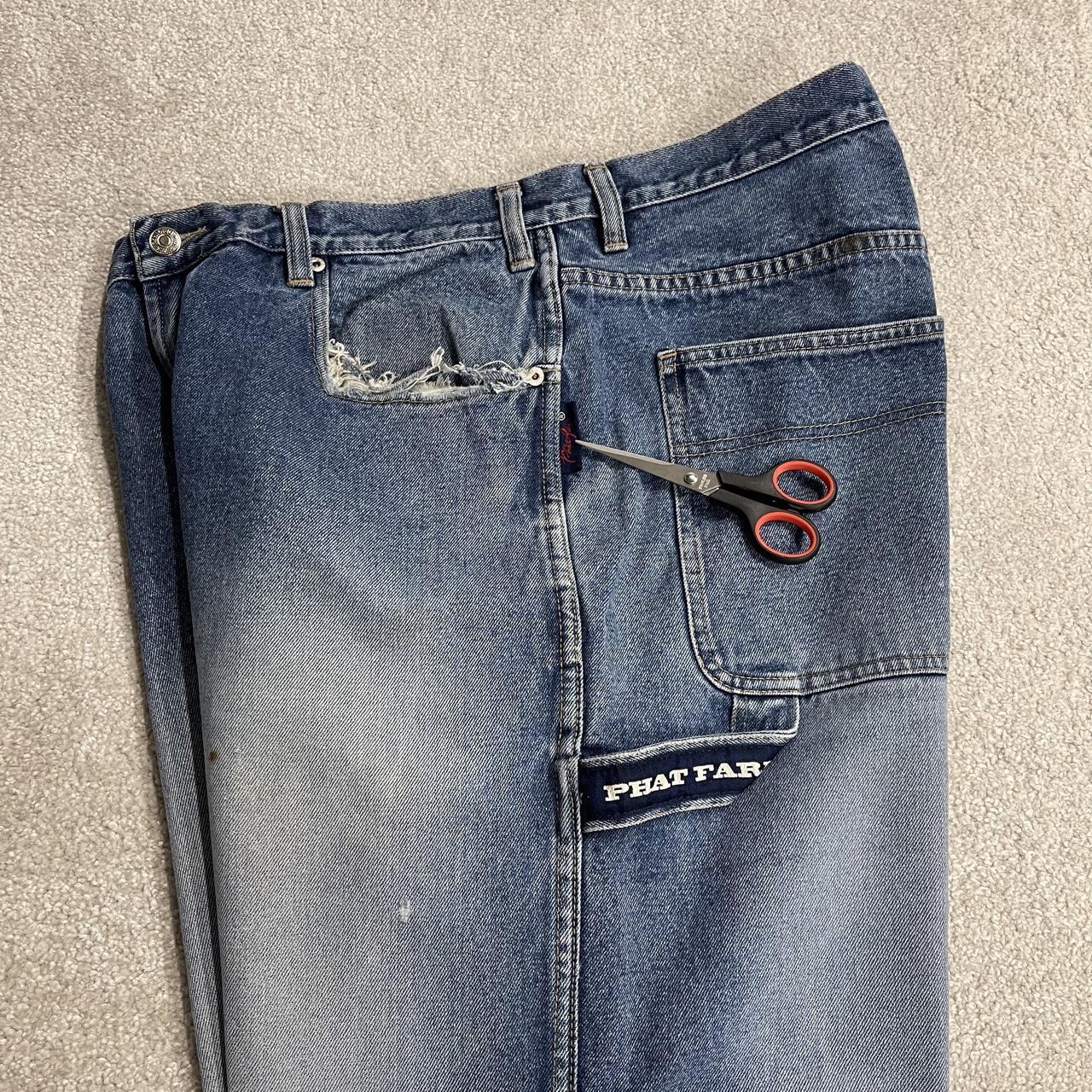 Y2K Phat Farm baggy carpenter jeans W36L31 blue denim Thick heavy denim skater style work pants