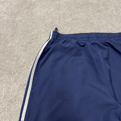 Y2K baggy Adidas tracksuit bottoms navy L Mesh lined side stripes embroidered logo track pants