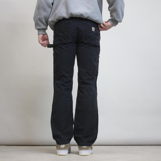 Black Carhartt double knee carpenter pants size 4 W30L30 utility cargo