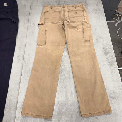 Tan Carhartt carpenter pants size 8 W32L31 original fit cargo 90s style pants