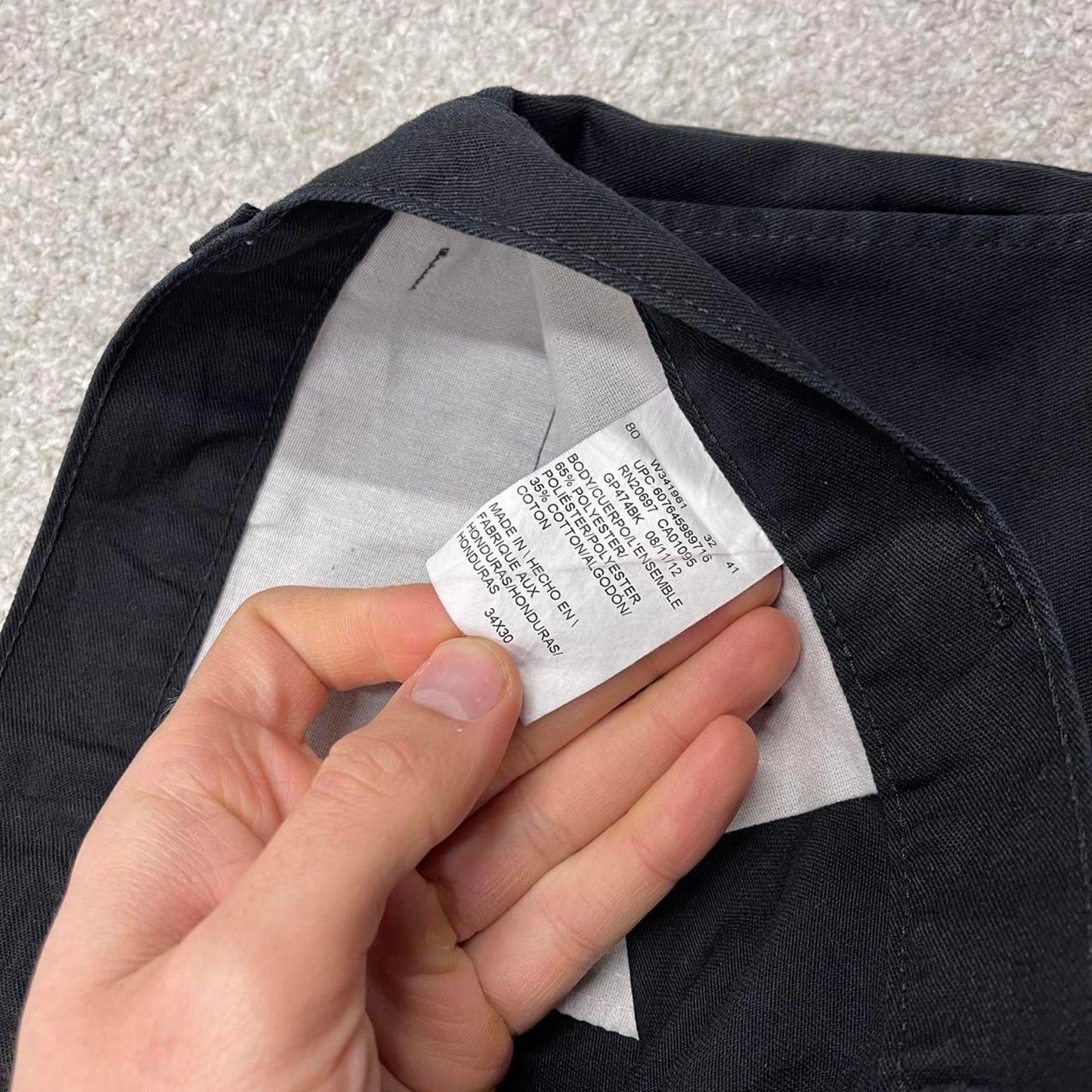 Y2K Dickies work pants black Loose twill chino style skate trousers