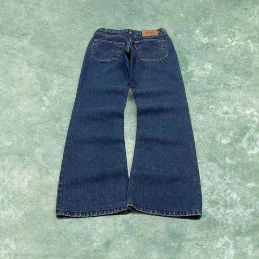 Vintage y2k Levi's 517 bootcut jeans blue Thick denim pants red tab logo