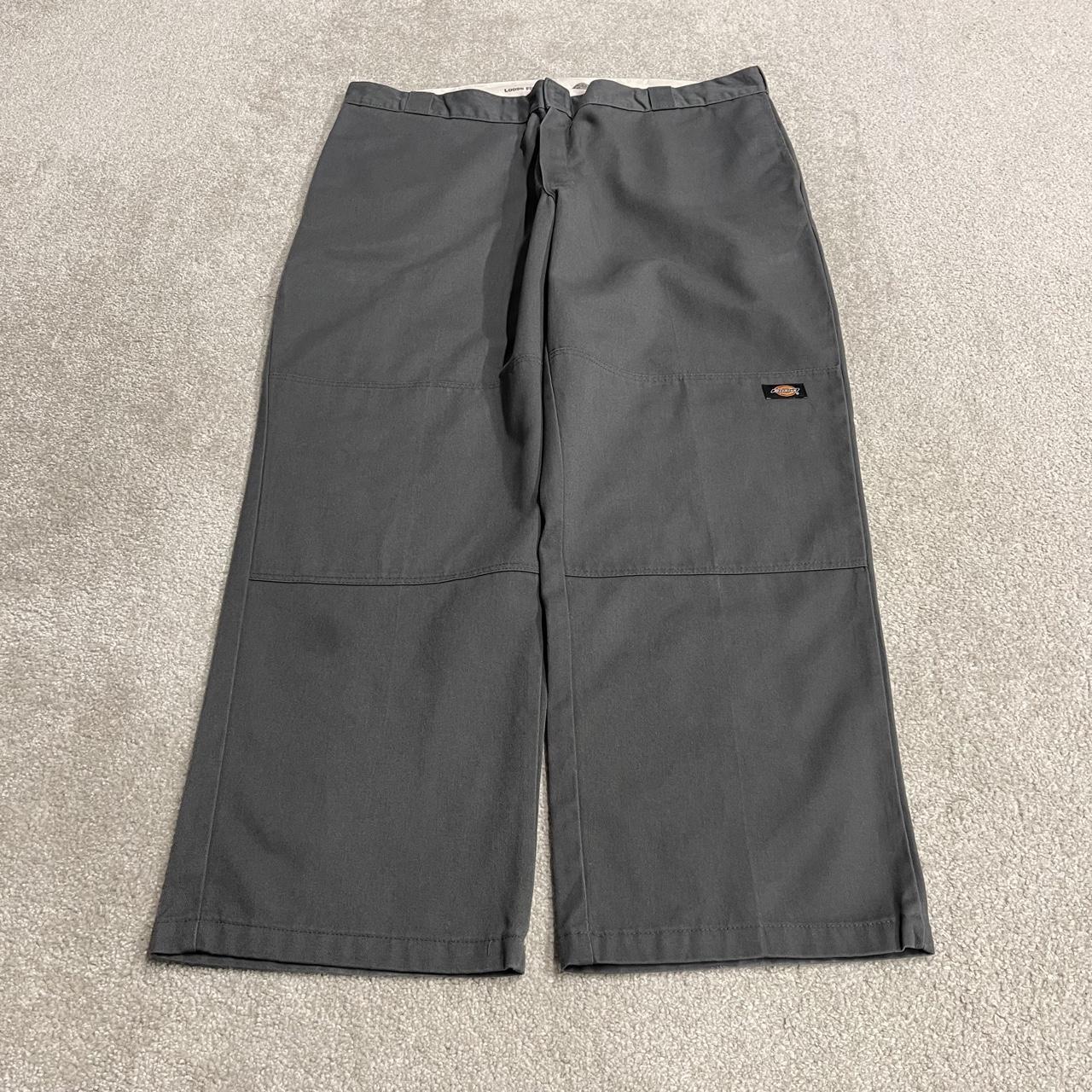 Dickies double knee pants W42L30 grey baggy Loose fit wide leg chino skate work trousers