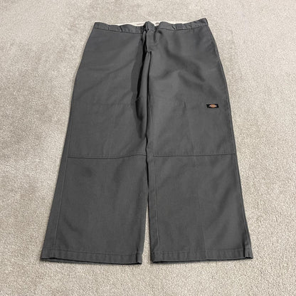Dickies double knee pants W42L30 grey baggy Loose fit wide leg chino skate work trousers