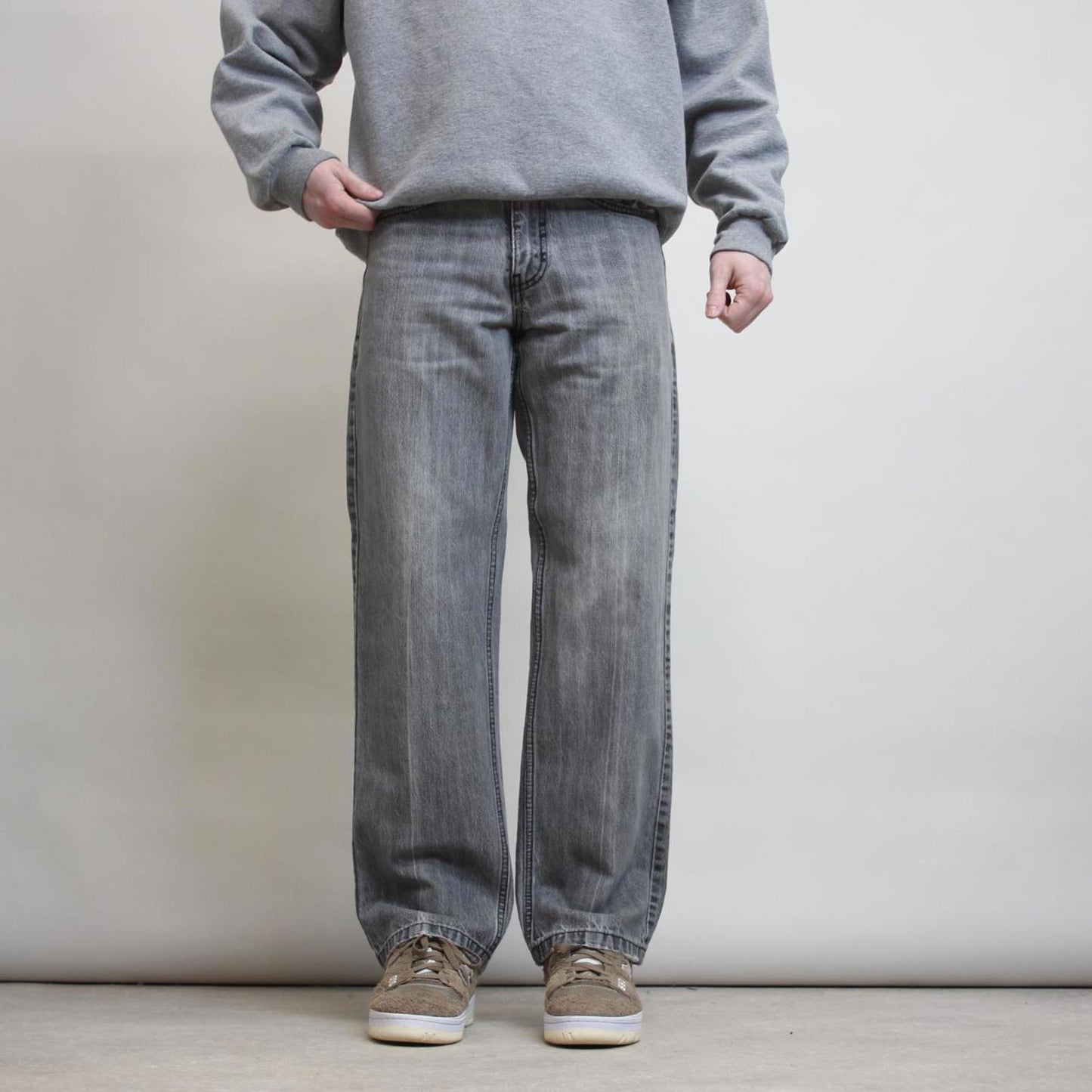 Grey embroidered Rocawear jeans W30L30 y2k style big stitch detailing