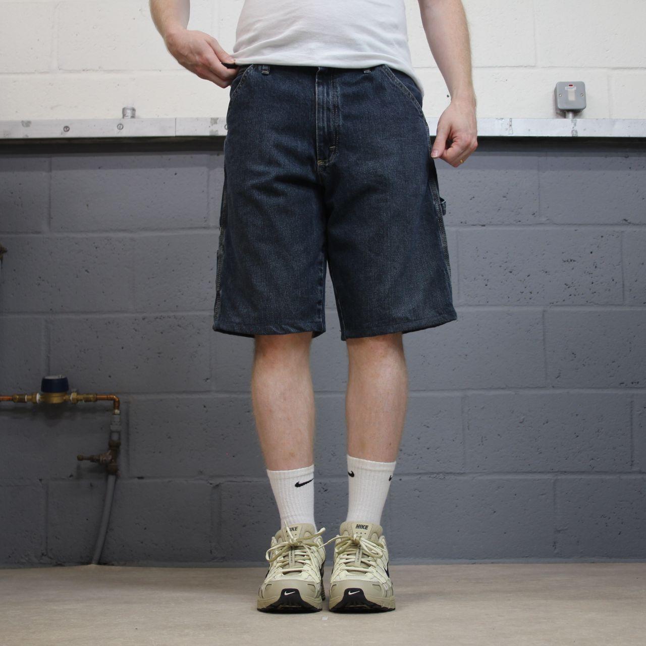 Y2K Wrangler denim shorts carpenter blue Loose skater style surf jorts