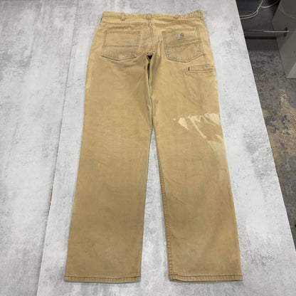 Mens Carhartt carpenter pants W36 L32 tan relaxed 90s style cargos